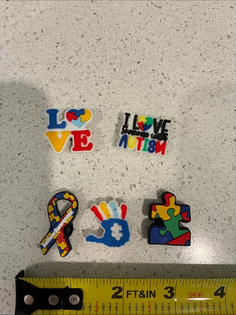 Autism Awareness Puzzle Piece Toy Charm Set - Multicolor